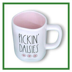 Rae Dunn "Pickin Daisies" White 16oz Ceramic Mug